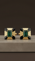 Art Deco Onyx and Gold Cufflinks Set